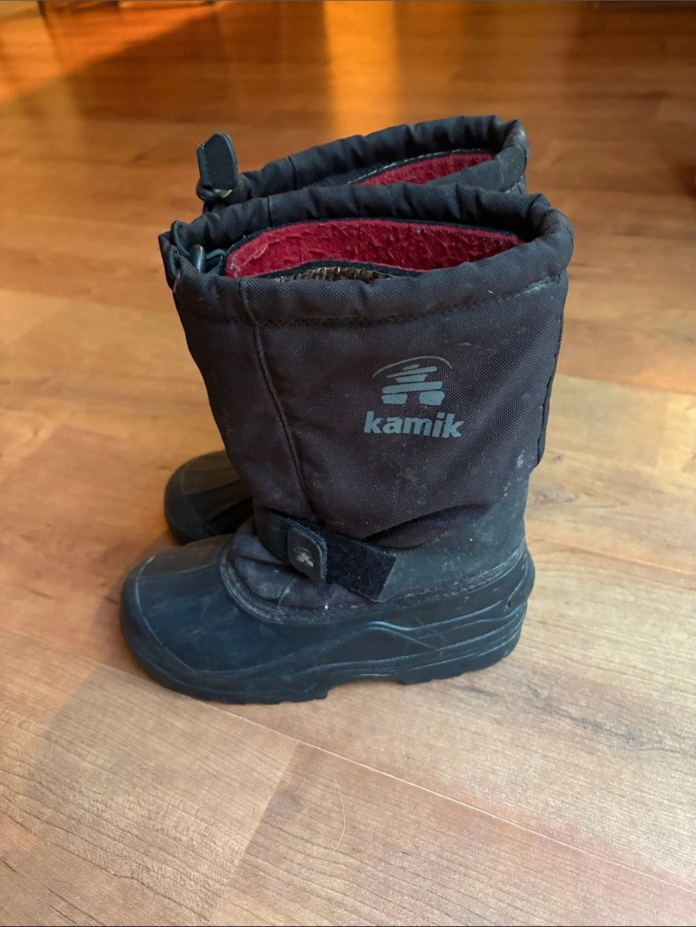 Kamik Black Kids Waterproof Snow Boots with Removable Lining
